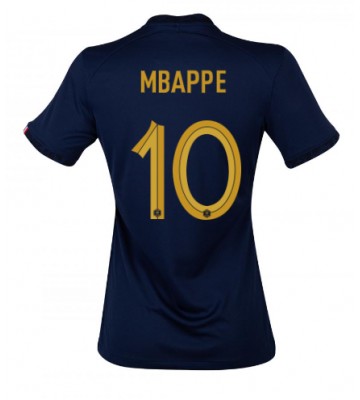 Frankrig Kylian Mbappe #10 Replika Hjemmebanetrøje Dame VM 2022 Kortærmet